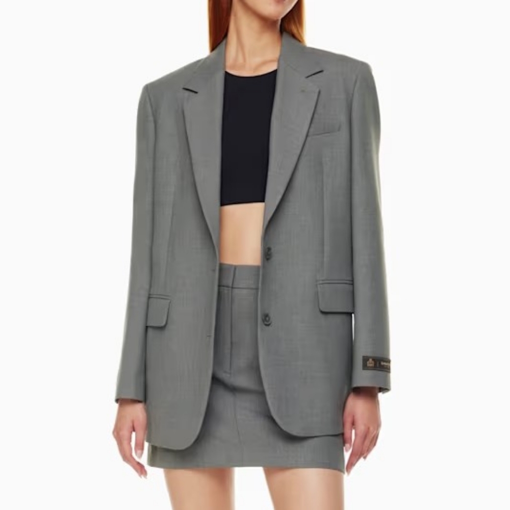 Aritzia Babaton New Agency Blazer (Re)ssential - Heather Ionic Grey, Size 2XS